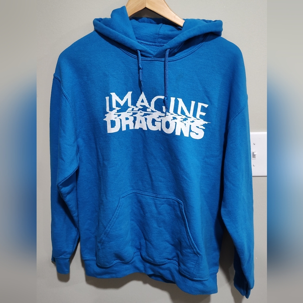 Imagine Dragons Mercury World Tour Blue Concert Hoodie, Size medium, Unisex